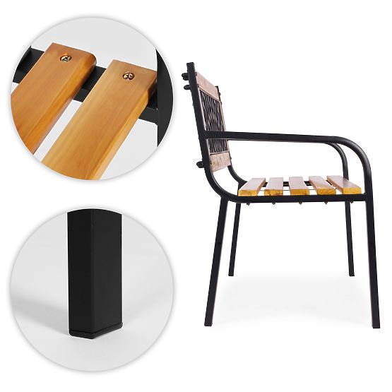 Panchina da giardino in legno con schienale a griglia 118x52 cm parco MultiGarden