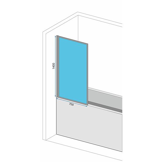Pannello per vasca Rea Lagos-1 Fix Fisso 70 Nero