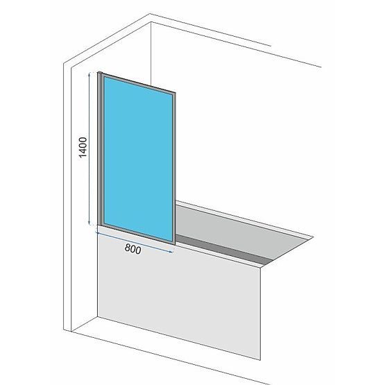Pannello Vasca Rea Lagos-1 Fix Fisso 80 Nero Black