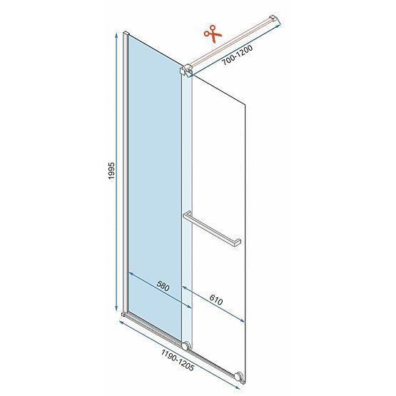 Parete doccia Rea Cortis GOLD 120