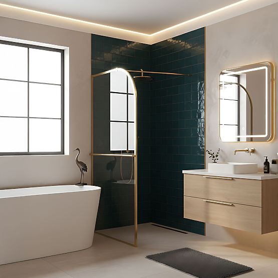 Parete doccia Rea Sky Brush Gold 100