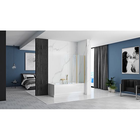 Parete per vasca pieghevole Rea Agat-2 100 ORO SPAZZOLATO