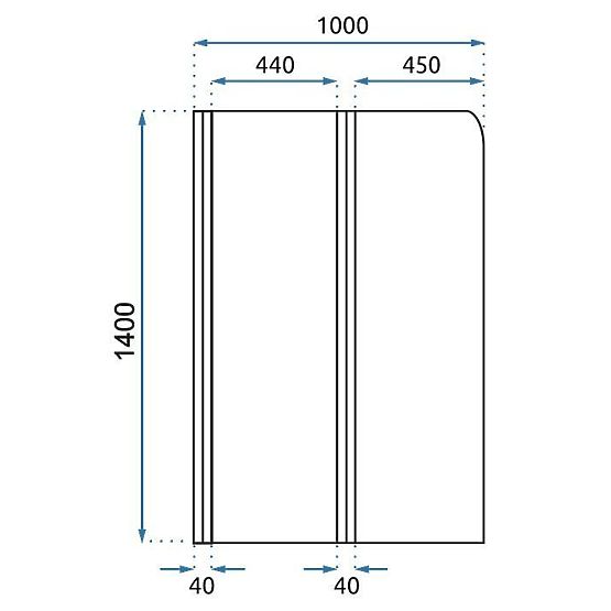 Parete per vasca pieghevole Rea Agat-2 100 ORO SPAZZOLATO