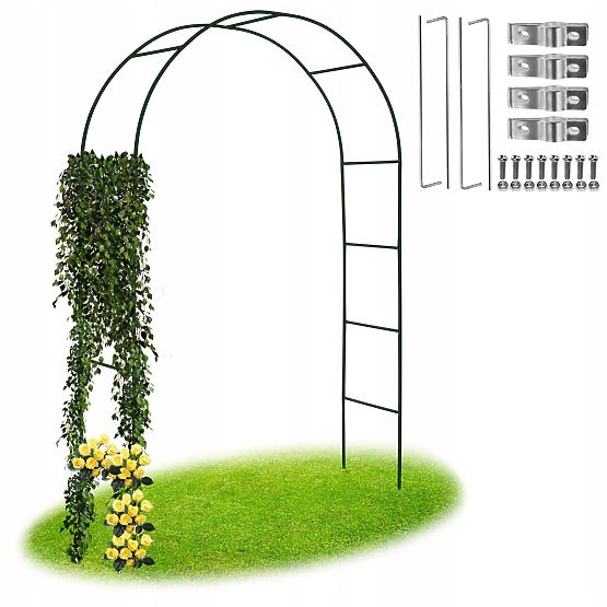 Pergola ad arco in metallo nera 240 cm