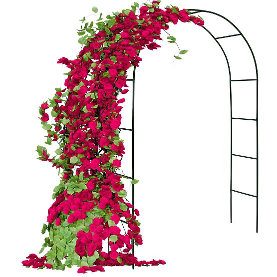 Pergola ad arco in metallo nera 240 cm