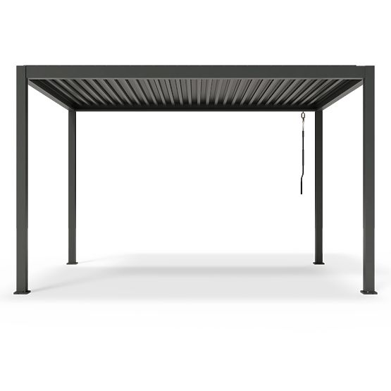 Pergola da giardino autoportante Antilla in alluminio, 4x3 m, bioclimatica, lamelle mobili, antracit