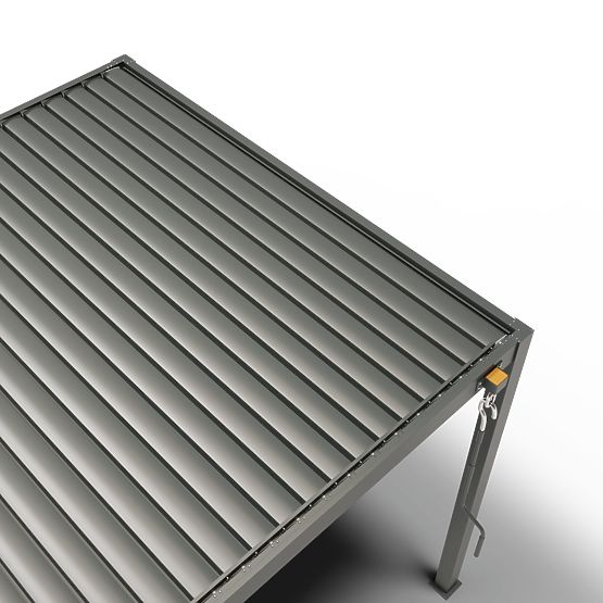 Pergola da giardino autoportante Antilla in alluminio, 4x3 m, bioclimatica, lamelle mobili, antracit