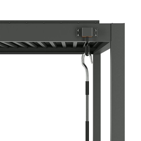 Pergola da giardino autoportante Antilla in alluminio, 5x3 m, bioclimatica, lamelle mobili, antracit