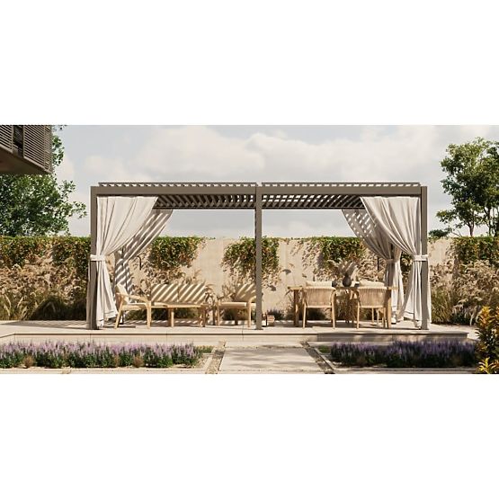 Pergola da giardino autoportante Antilla in alluminio, 6x3 m, bioclimatica, lamelle mobili, antracit