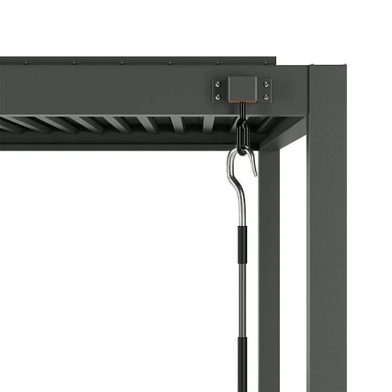 Pergola da giardino autoportante Antilla in alluminio, 6x3 m, bioclimatica, lamelle mobili, antracit