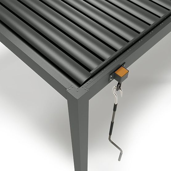 Pergola da giardino autoportante Antilla in alluminio, 6x3 m, bioclimatica, lamelle mobili, antracit