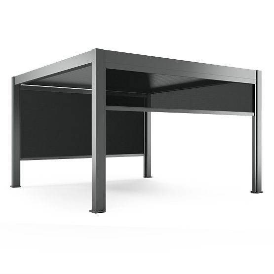 Pergola da giardino autoportante Lumera in alluminio, 4x4 m, bioclimatica, illuminazione LED, elettr