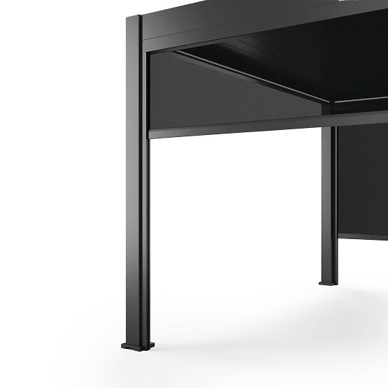 Pergola da giardino autoportante Lumera in alluminio, 4x4 m, bioclimatica, illuminazione LED, elettr