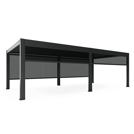 Pergola da giardino autoportante Lumera in alluminio, 4x8 m, bioclimatica, illuminazione LED, elettr