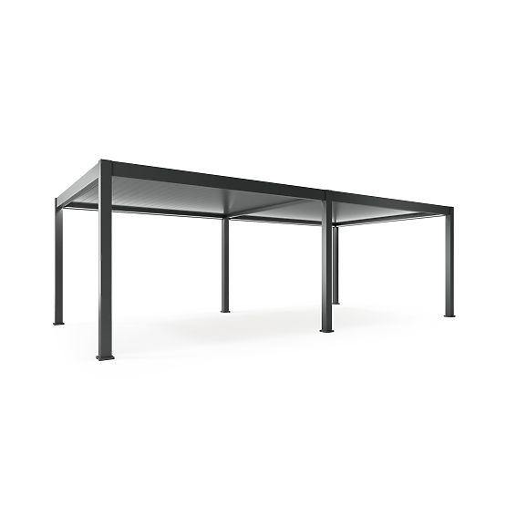 Pergola da giardino autoportante Lumera in alluminio, 4x8 m, bioclimatica, illuminazione LED, elettr