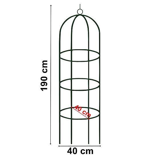 Pergola in metallo palo verde scuro 190 cm