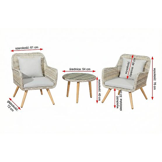 Piccolo set da balcone in rattan sintetico BELICCO