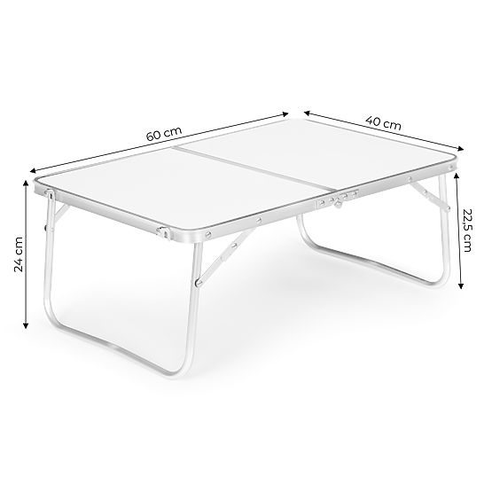 Piccolo tavolo da picnic pieghevole da campeggio 60x40 cm bianco MultiGarden