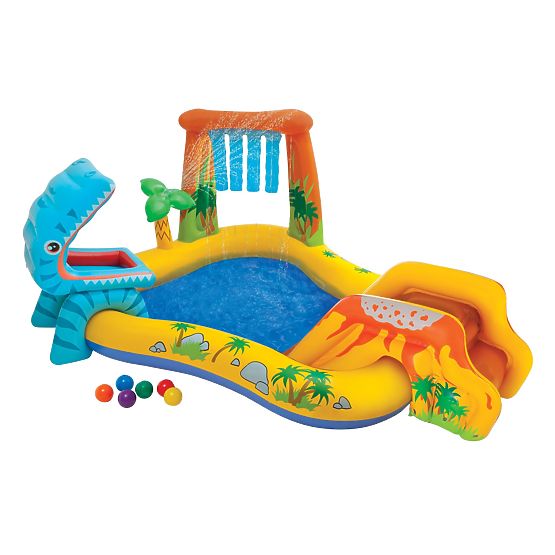 Piscina d'acqua parco giochi per bambini con scivolo e fontana Intex 57444
