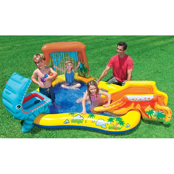 Piscina d'acqua parco giochi per bambini con scivolo e fontana Intex 57444