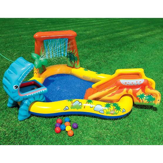 Piscina d'acqua parco giochi per bambini con scivolo e fontana Intex 57444