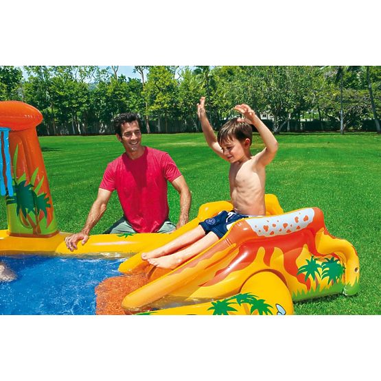 Piscina d'acqua parco giochi per bambini con scivolo e fontana Intex 57444