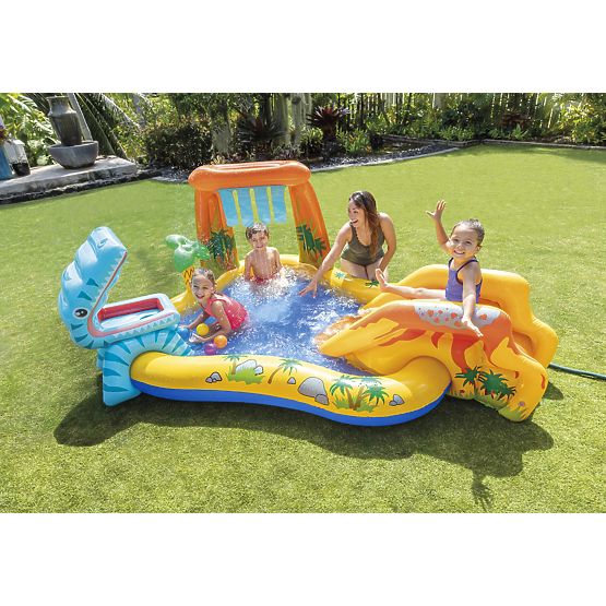 Piscina d'acqua parco giochi per bambini con scivolo e fontana Intex 57444