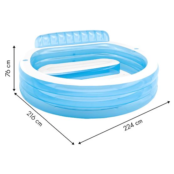 Piscina da giardino con sedili 229x218cm Intex 57190