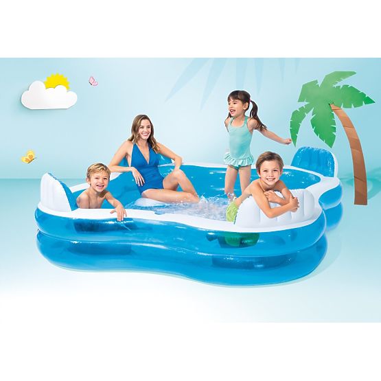 Piscina da giardino con sedili gonfiabili 229x229cm Intex 56475