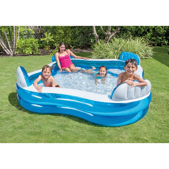 Piscina da giardino con sedili gonfiabili 229x229cm Intex 56475