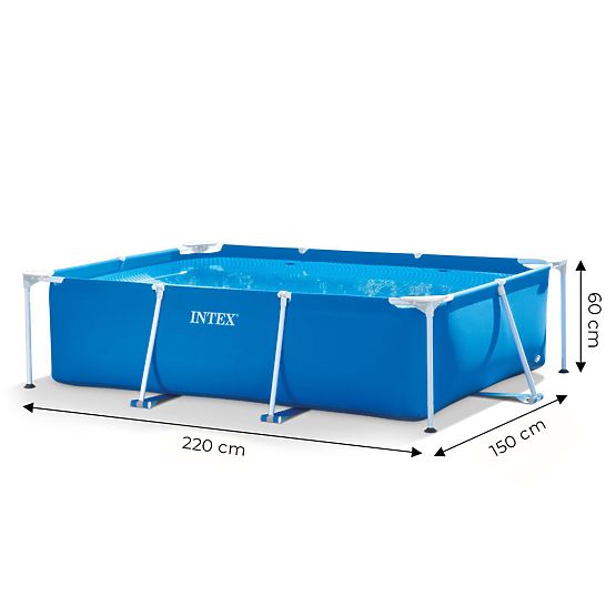 Piscina da giardino rettangolare con telaio 220 x 150 cm 28270 INTEX