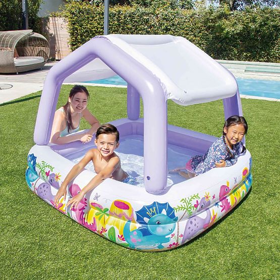 Piscina gonfiabile con tettoia per bambini viola INTEX 57470-DINO