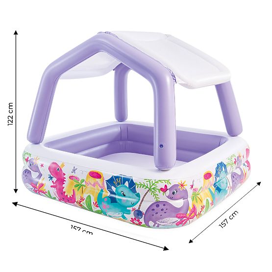 Piscina gonfiabile con tettoia per bambini viola INTEX 57470-DINO