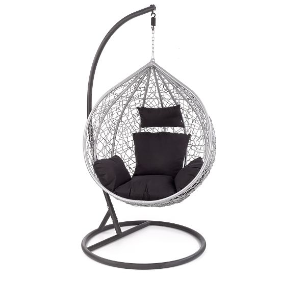 Poltrona da giardino EGGY grigia/nera (3p=1ks)