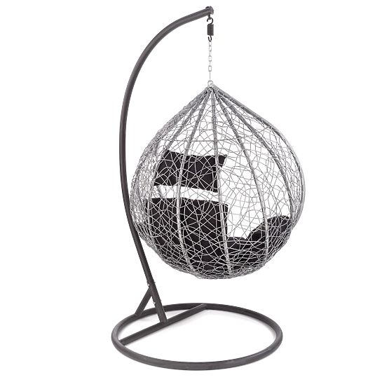 Poltrona da giardino EGGY grigia/nera (3p=1ks)
