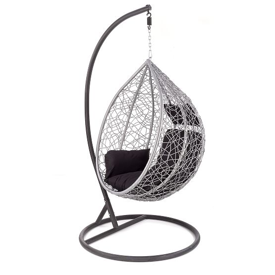 Poltrona da giardino EGGY grigia/nera (3p=1ks)