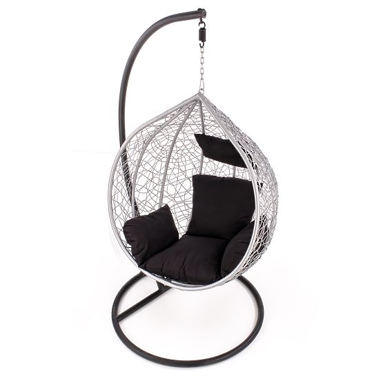 Poltrona da giardino EGGY grigia/nera (3p=1ks)
