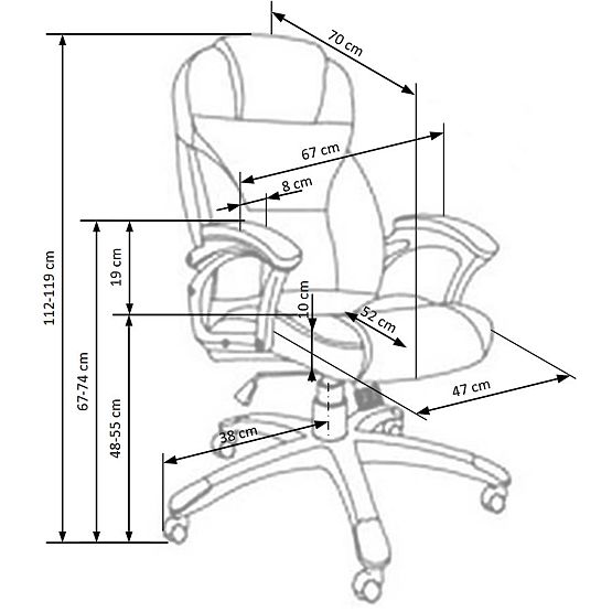 Poltrona da ufficio DESMOND marrone scuro