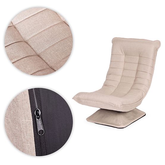 Poltrona girevole relax con lettino regolabile per soggiorno beige ModernHome