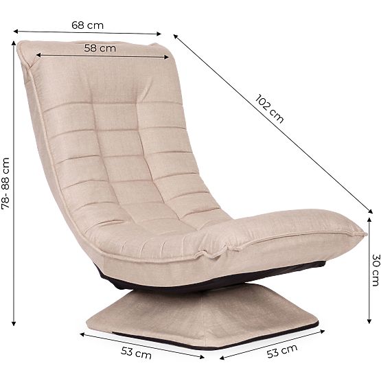 Poltrona girevole relax con lettino regolabile per soggiorno beige ModernHome