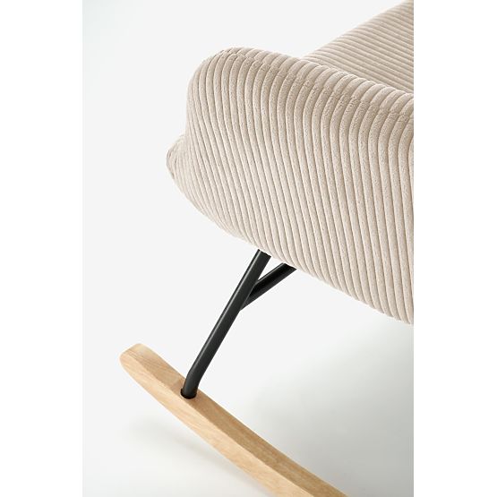 Poltrona relax BELMIRO con funzione a dondolo, crema (1p=1pz)