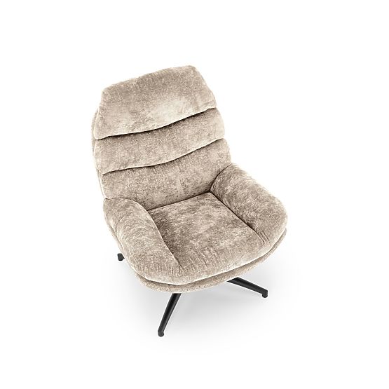 Poltrona relax DARIO con poggiapiedi e funzione a dondolo, beige (1p=1pz)
