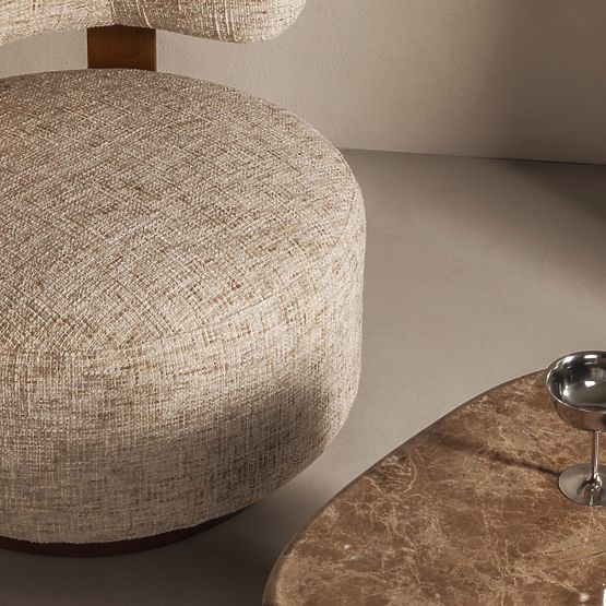 Poltrona Relax Dolce, forme arrotondate, beige/grigio/nocciola