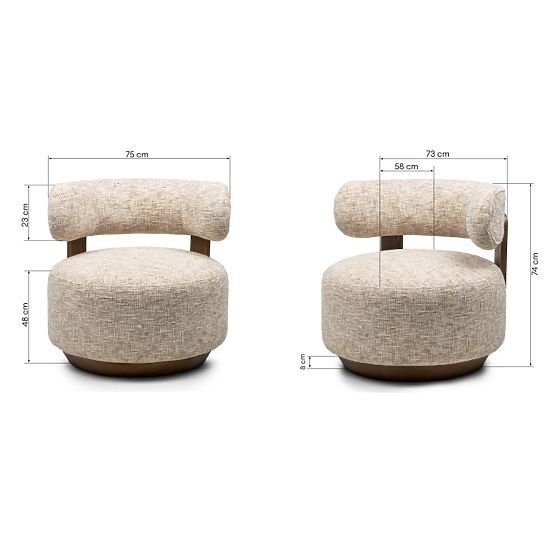 Poltrona Relax Dolce, forme arrotondate, beige/grigio/nocciola
