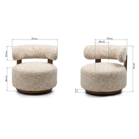 Poltrona Relax Dolce, forme arrotondate, beige/grigio/nocciola