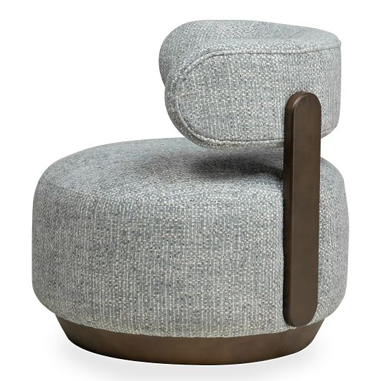 Poltrona Relax Dolce, forme arrotondate, blu-beige/noce