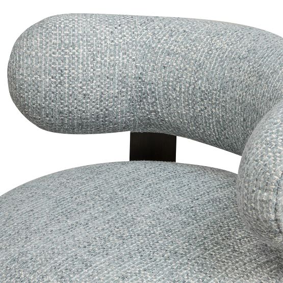 Poltrona Relax Dolce, forme arrotondate, blu-beige/noce