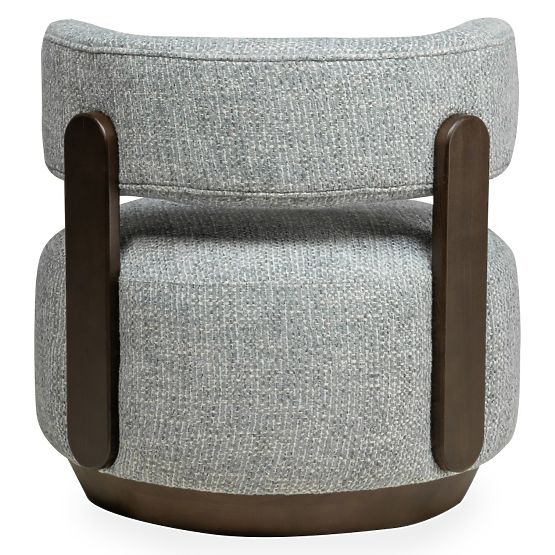 Poltrona Relax Dolce, forme arrotondate, blu-beige/noce