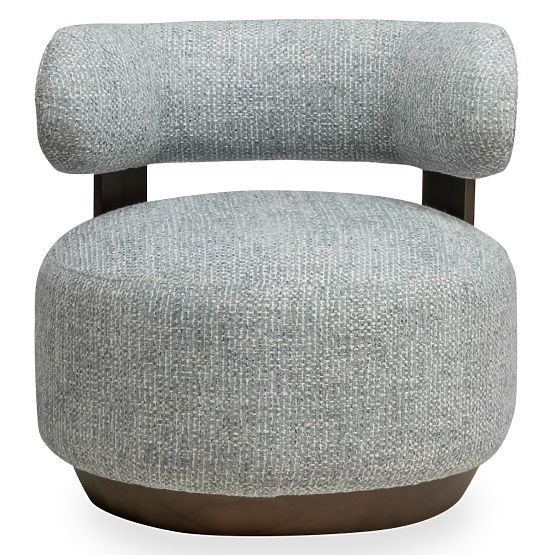 Poltrona Relax Dolce, forme arrotondate, blu-beige/noce