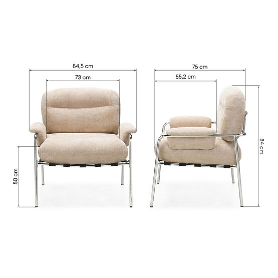 Poltrona Relax Inverno beige, cromata